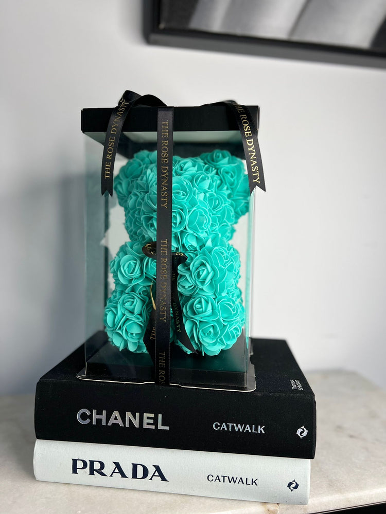 Tiffany Blue Rose Bear 25cm – The Rose Dynasty - Main Image